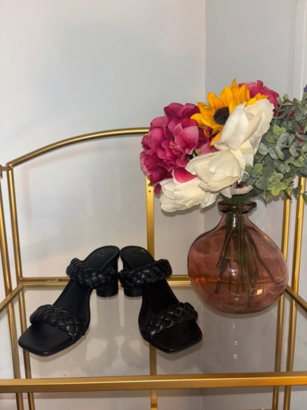 A New Day (Target) Black Braided Snakeskin Block Heel (Heel Height 3.25”)